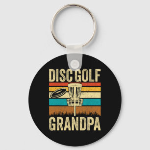 Disc Golf Grandpa - Retro Style Vintage Disc Golf Key Ring