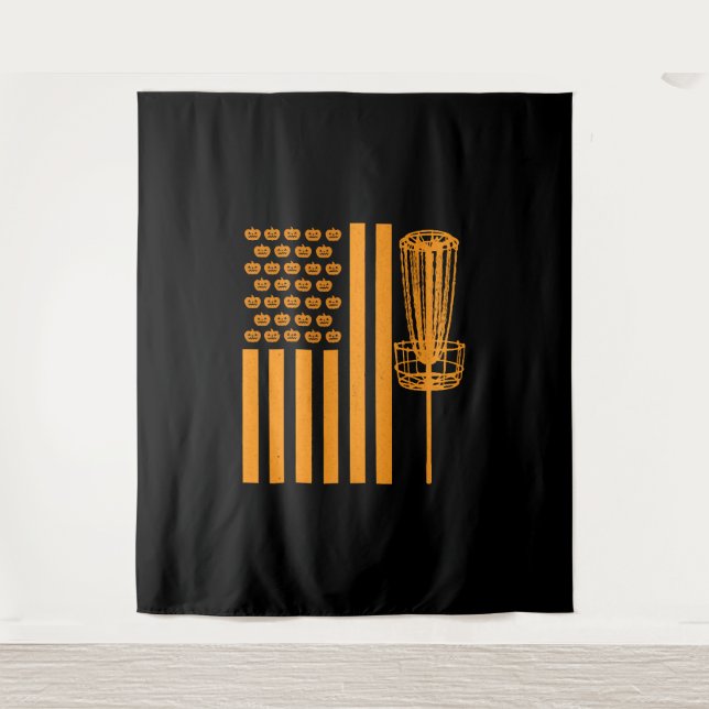 Disc Golf Halloween USA FLAG For DISCGOLF PLAYER Tapestry (Front)