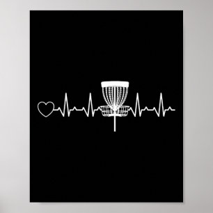 Disc Golf Heartbeat Disc Golf Basket Disc Golf Poster