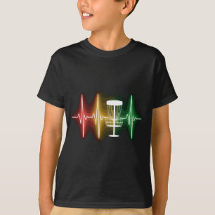 Disc Golf Heartbeat Ekg Line Retro Golf Player  T-Shirt