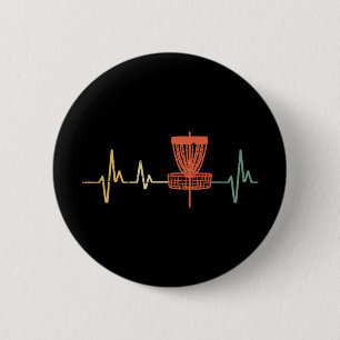 Disc Golf Heartbeat Love Frisbee Frolf Sports Wome 6 Cm Round Badge