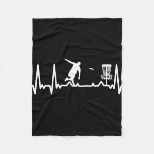 Disc Golf Heartbeat Target Sket Golfer Electrocard Fleece Blanket