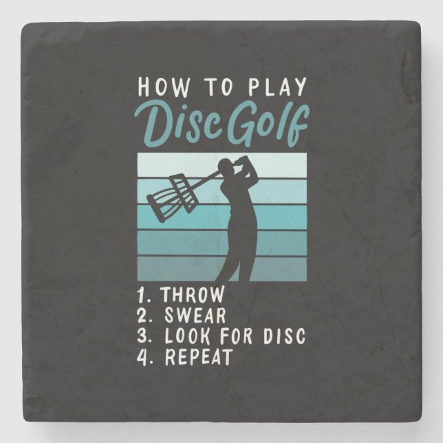 Disc Golf - How To Play Disc Golf Stone Coaster (Front)
