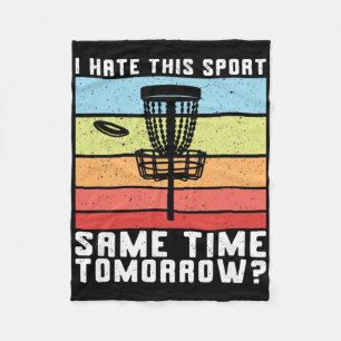 Disc Golf I Hate This Sport Frolf Frisbee Retro Di Fleece Blanket