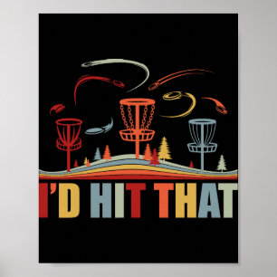Disc Golf I'd Hit That Funny Vintage Frisbee Men D Poster