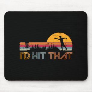 Disc Golf Id Hit That Retro Frisbee Player Men Wom Mouse Pad