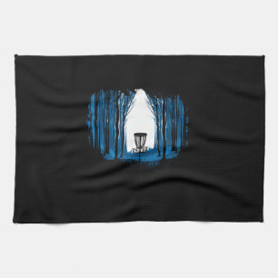 Disc Golf Into  Woods Long Sleeve Tea Towel