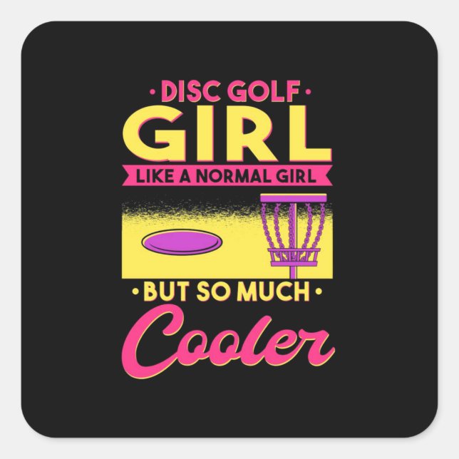 Disc Golf Is Cool Square Sticker (Front)