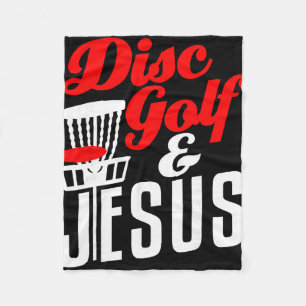 Disc Golf Jesus Christian Funny Golfing Golfer Fleece Blanket