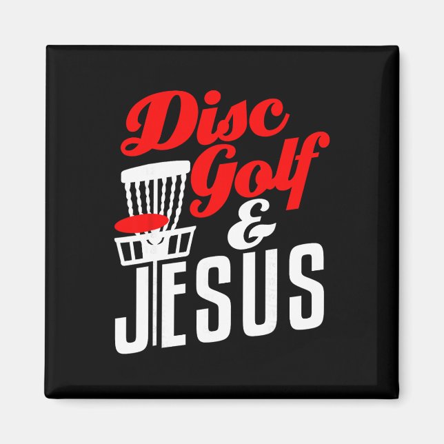 Disc Golf Jesus Christian Funny Golfing Golfer  Magnet (Front)