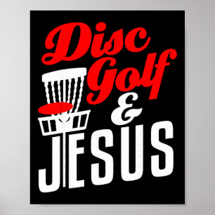 Disc Golf Jesus Christian Funny Golfing Golfer Poster