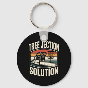 Disc Golf Joke Tree-jection Solution _3 Key Ring