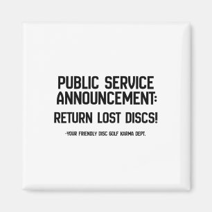 Disc Golf Karma Dept Return Lost Discs - Funny Psa Magnet