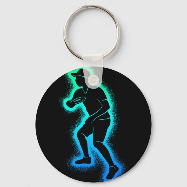 Disc Golf Kids Men Boys Disc Golfer Player  Key Ring (Front)