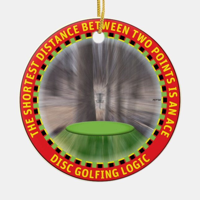 Disc Golf Logic #1 Ceramic Tree Decoration (Front)