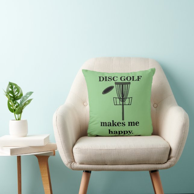 Disc Golf Makes Me Happy Disc Golf  Cushion (Chair)