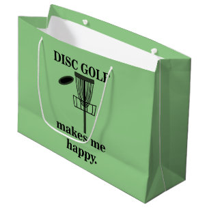 Disc Golf Makes Me Happy Disc Golf Large Gift Bag