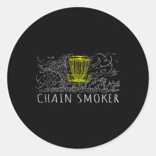 Disc Golf Motiv Chain Smoker Disc Golf Classic Round Sticker