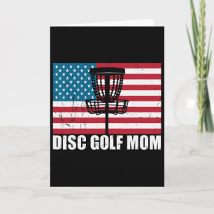 Disc Golf Mum Usa American Flag Mothers Day Gift 4 Card