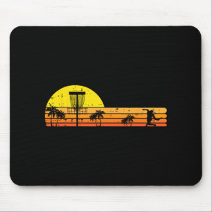 Disc Golf Palm Trees Retro Frisbee Frolf Sport Men Mouse Pad