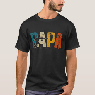 Disc Golf Papa Vintage Frisbee Frolf Golf Basket T-Shirt