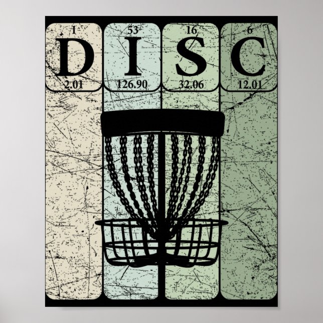 Disc Golf Periodic Table Elements Frolf Player Vin Poster (Front)
