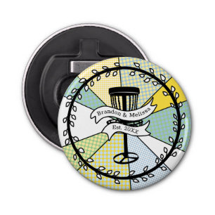 Disc Golf Personalised Couple Established Date Bottle Opener
