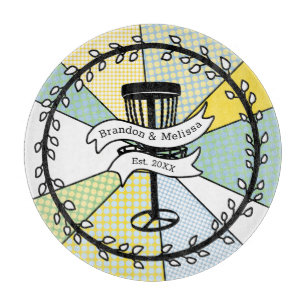 Disc Golf Personalized Couple Established Date Cutting Board