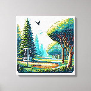 Disc Golf Pixel Art  Canvas Print