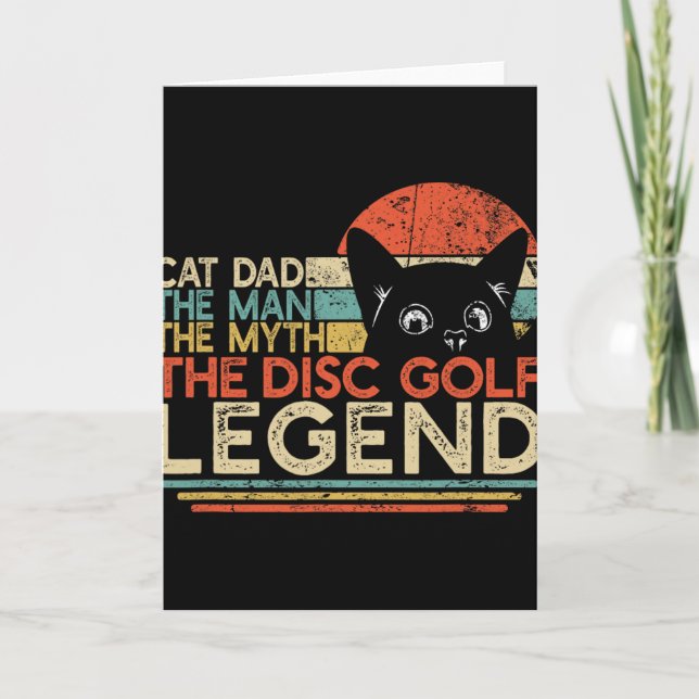 Disc Golf Player Cat Dad Man Myth Legend  Card (Front)