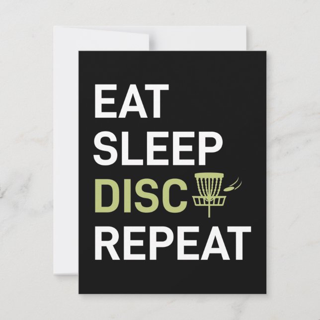 Disc Golf Player | Eat Sleep Disc Golf Repeat Card (Front)