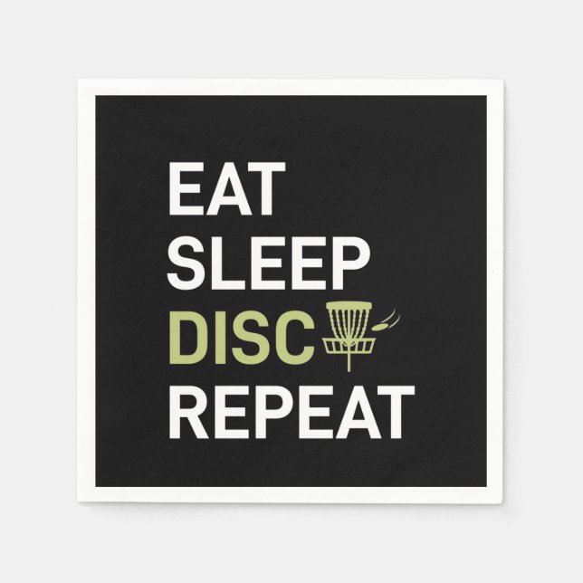 Disc Golf Player | Eat Sleep Disc Golf Repeat Napkin (Front)