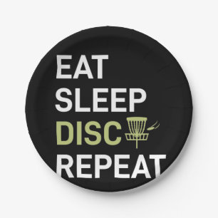 Disc Golf Player   Eat Sleep Disc Golf Repeat Paper Plate