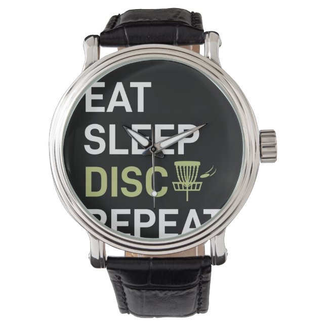 Disc Golf Player | Eat Sleep Disc Golf Repeat Watch (Front)