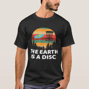Disc Golf Player Flat Earth T-Shirt
