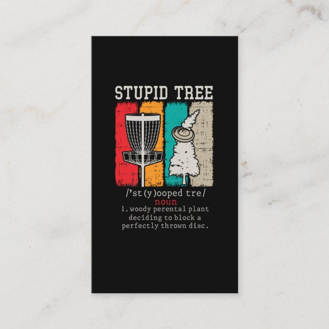 Disc Golf Player Frisbee Disc Golfing Definition Business Card (Front)