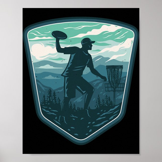 Disc Golf Player Frisbee Golfer Golfing Retro Vint Poster (Front)
