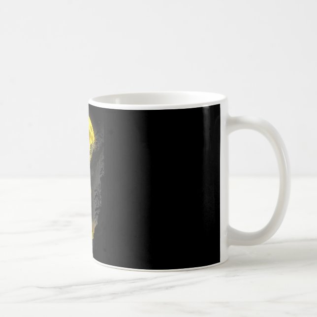 Disc Golf Player Funny Forest Moon Waterfall Sket  Coffee Mug (Right)