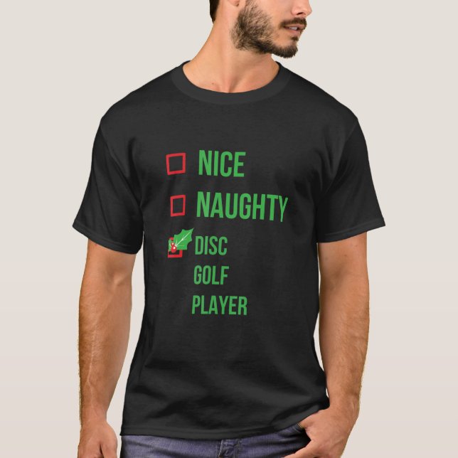 Disc Golf Player Funny Pajama Christmas T-Shirt (Front)