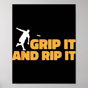 Disc Golf Player Grip It And Rip It Disc Golf Poster