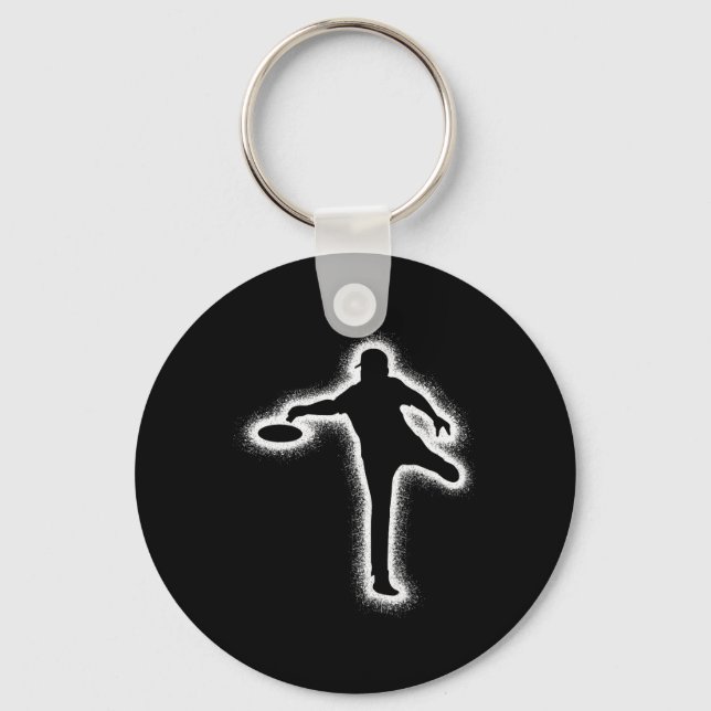 Disc Golf Player Kids Boys Men Disc Golfer  Key Ring (Front)