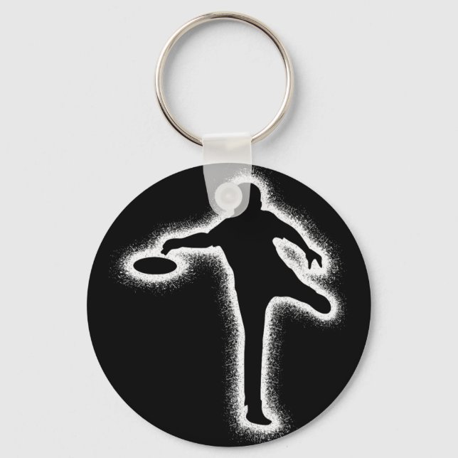 Disc Golf Player Kids Boys Men Disc Golfer  Key Ring (Front)