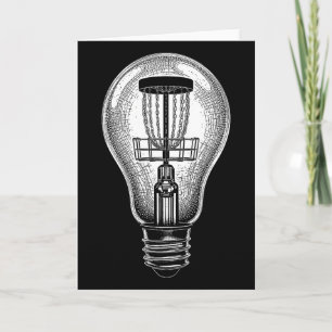 Disc Golf Player Light Bulb Sket Good Idea Golfer  Card