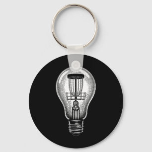 Disc Golf Player Light Bulb Sket Good Idea Golfer Key Ring