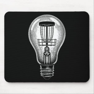 Disc Golf Player Light Bulb Sket Good Idea Golfer  Mouse Pad
