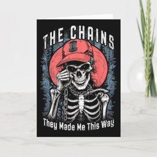 Disc Golf Player Skeleton Chains Made Me Halloween Card