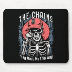 Disc Golf Player Skeleton Chains Made Me Halloween Mouse Pad