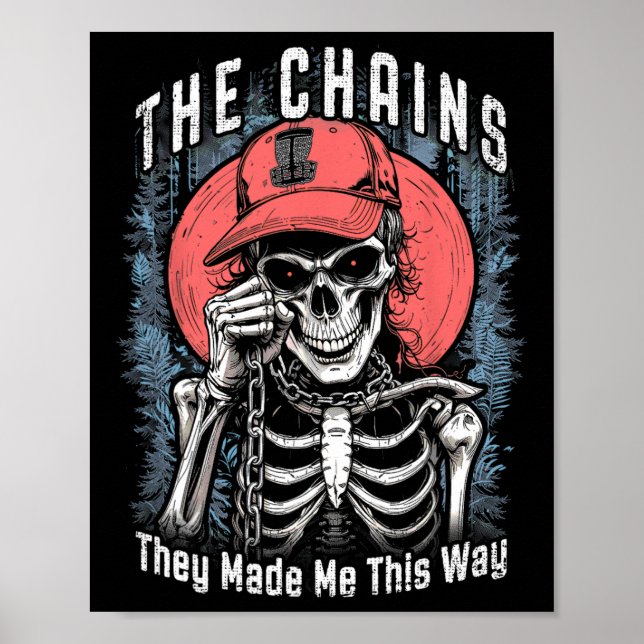 Disc Golf Player Skeleton Chains Made Me Halloween Poster (Front)