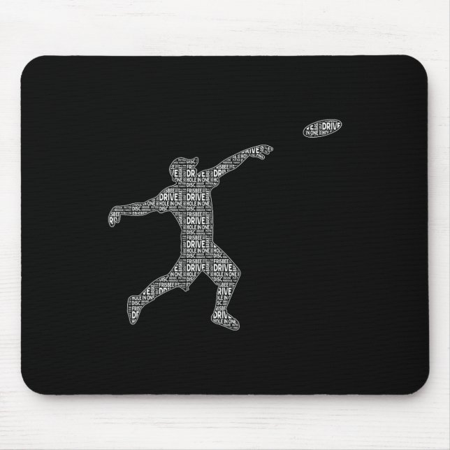 Disc Golf Player Word Cloud - Frisbee - Disc Golf  Mouse Pad (Front)