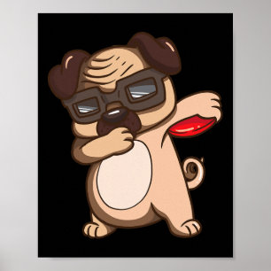 Disc Golf Pug Dog Shirt Kids Funny Disc Golf Gifts Poster